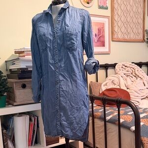 Joan Vass Blue High Low Denim Dress